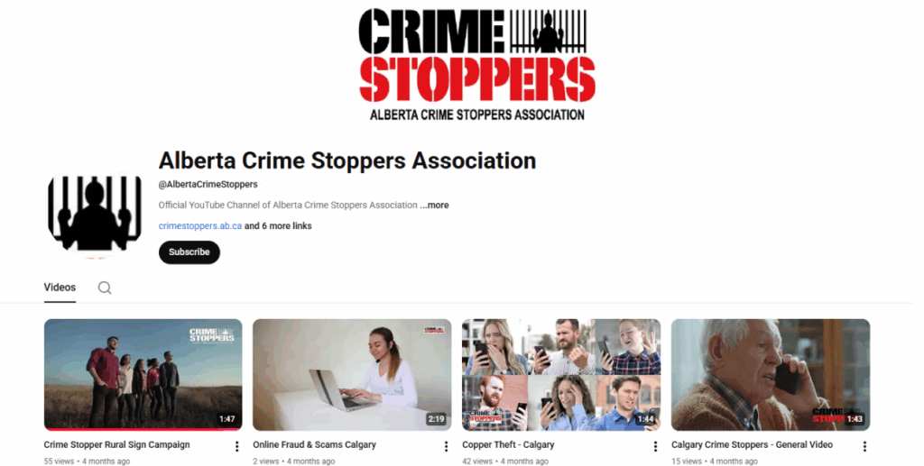 Alberta Crime Stoppers Youtube